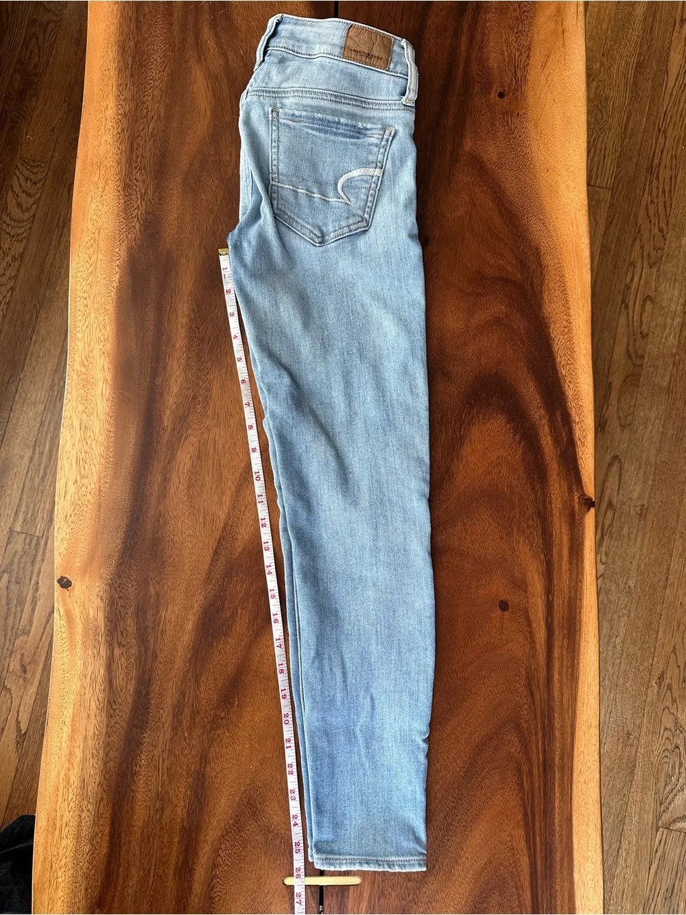 American Eagle Super Super Stretch Light Wash Skinny Jeans 0 Short - Picture 6 of 9